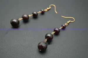 Authentic Crimson Ember Sanctuary Gold- Plated Garnet Dangle Earrings