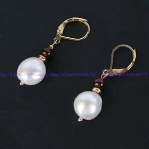 Authentic Elegance Of The Crimson Flame And Lunar Pearl Drop Earrings