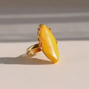 Authentic The Sunken Sun Ring Of Baltic Butterscotch Amber And Radiant Gold