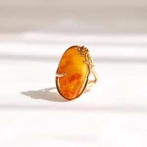 Authentic Aura Of The Sunken Sun 14K Gold- Plated Baltic Honey Amber Talisman