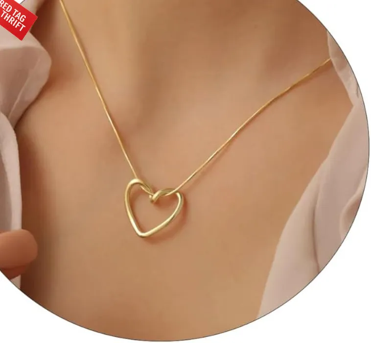 Authentic 14K Gold Plated Necklaces for Women,Dainty Tiny Moon and Star Heart Pendant Neck