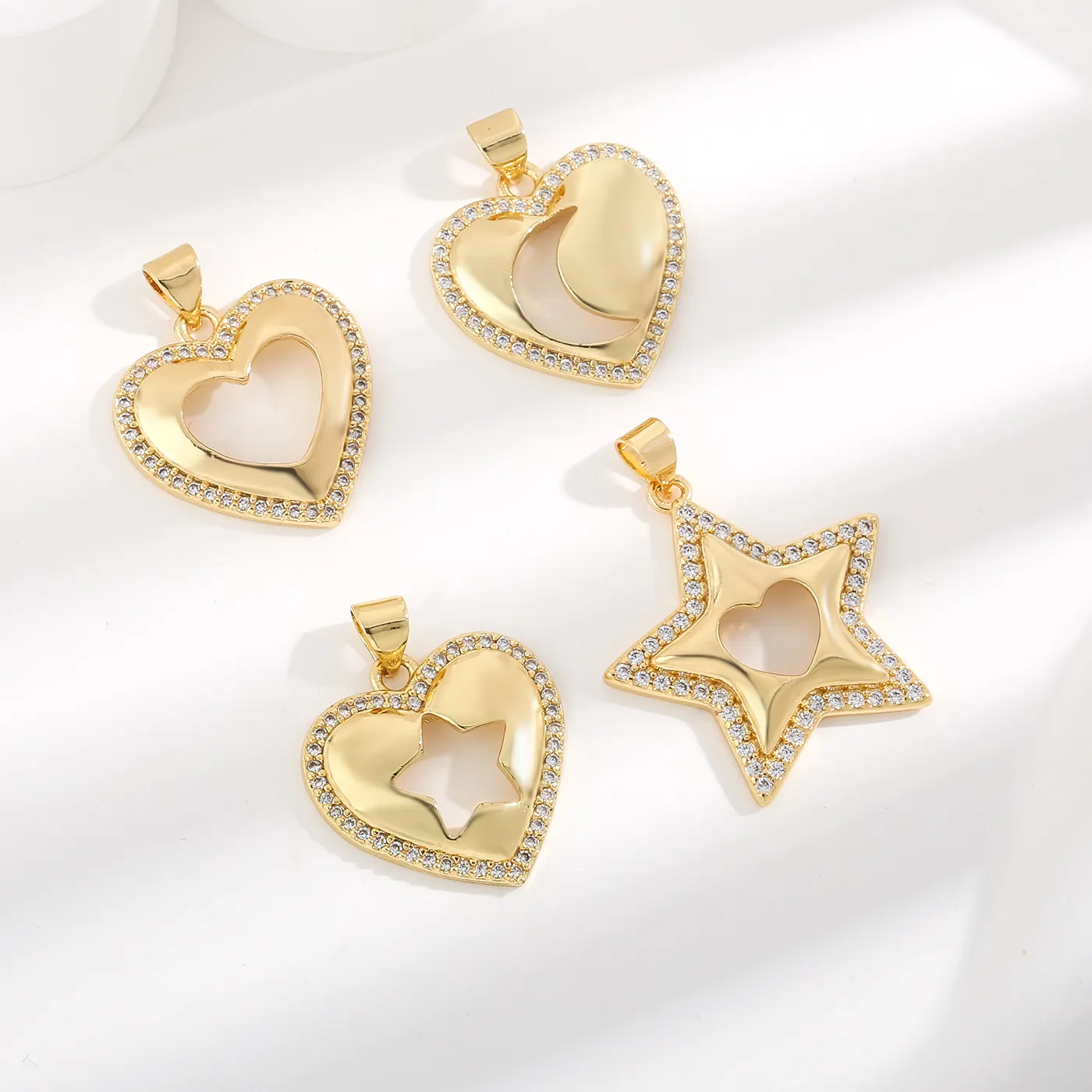 Authentic Celestial Harmony Heart, Moon, and Star Gold Talisman