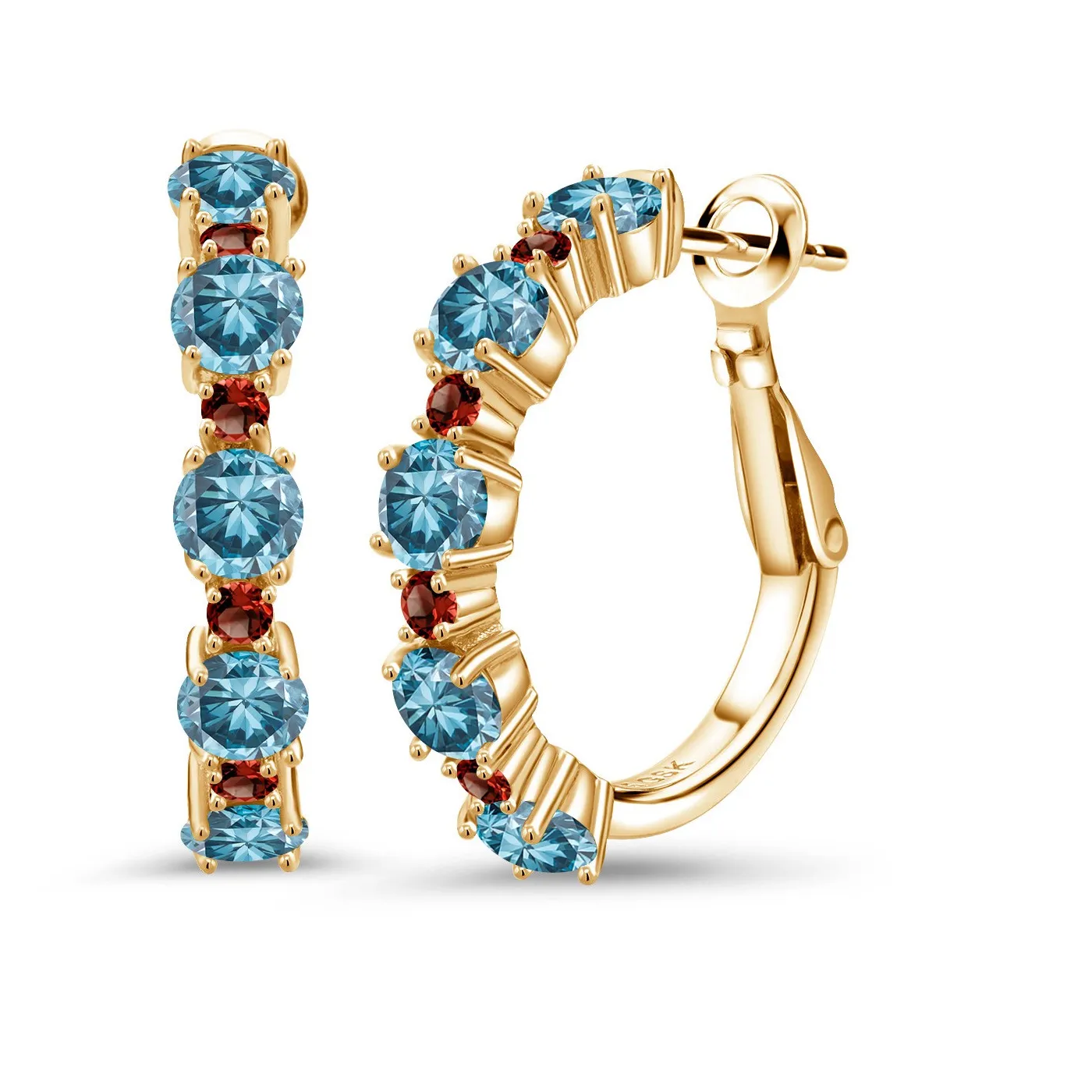 Authentic Celestial Fire And Deep Abyss Hoops In 18K Gold Plated Silver