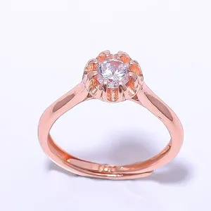 Morganite Quartz Rose Gold Plated Ring S.adjst Rc7375- 9 2