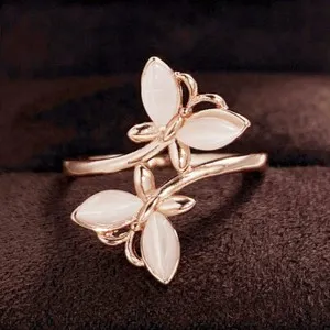 Authentic Lunar Bearer 14K Rose Gold Plated Moonstone Ring For Fertility And Beginnings