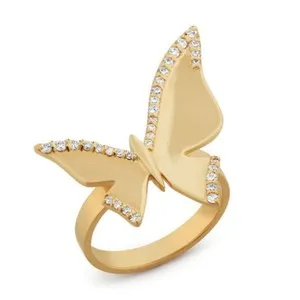 Authentic Ethereal Butterfly Talisman Rose Gold 3D Winged Promise Ring