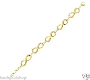 Authentic The Eternal Loop Of Grace 14K Gold Plated Infinity Link Bracelet