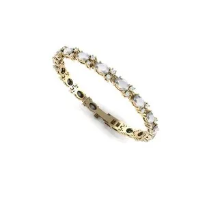 Authentic 925 Sterling Silver Natural Oval Moonstone Bracelet For Her