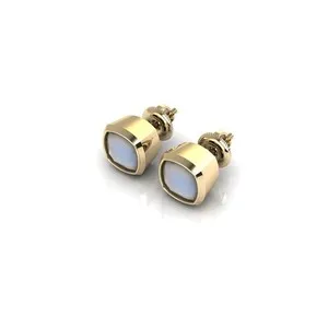 Authentic 925 Sterling Silver Handmade Natural Gemstone Stud Earring Birthstone