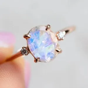 Authentic Lunar Halo 18K Rose Gold Plated Moonstone Talisman