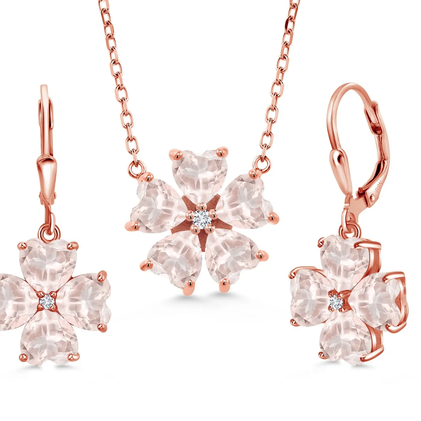 Authentic Eternal Bloom Talisman Rose Gold Plated Silver With Rose Quartz & Lab Diamond