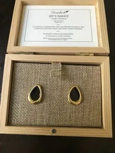 Authentic Golden Plumage 24K Gold Plated Turkey Feather Earrings For Graceful Movement