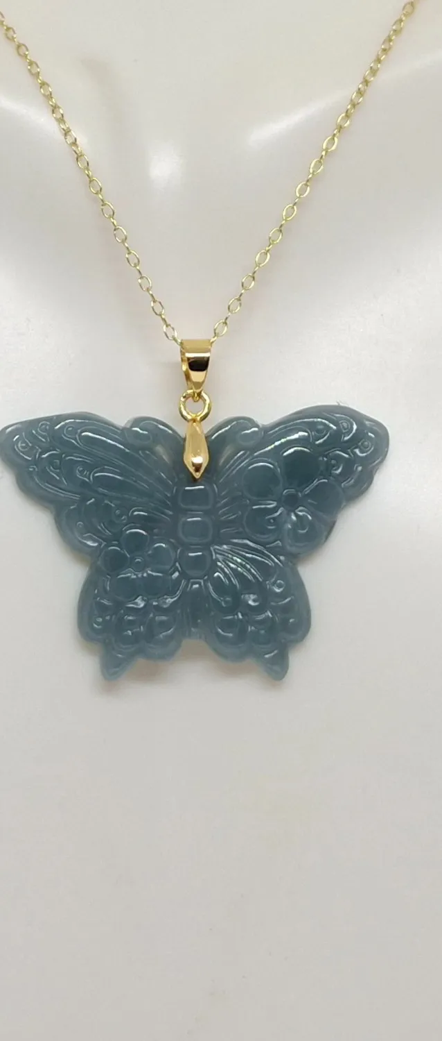 Authentic Emerald Wings Of Transformation Jade Butterfly Amulet