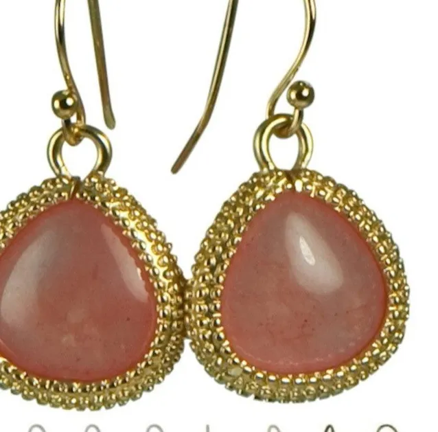Authentic Whispers Of The Heart Rose Quartz & Golden Radiance Earrings