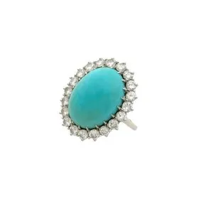 Authentic Celestial Horizon Turquoise Ring In Gold- Plated Sterling Silver