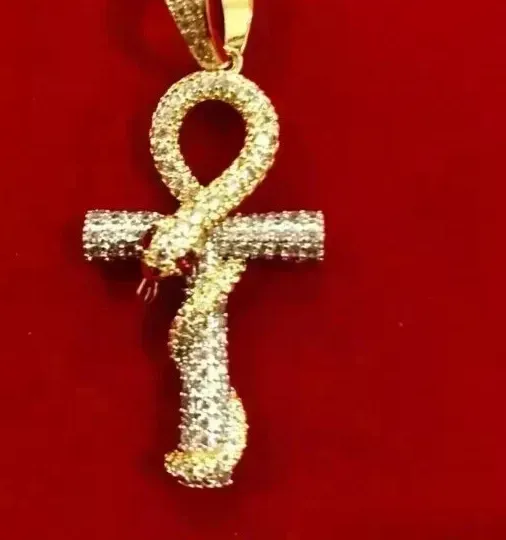 Authentic Eternal Serpent Ankh 2.00 Ct Moissanite Talisman In 14K Gold