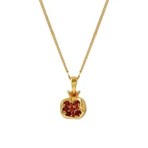 Authentic Crimson Pomegranate Radiance Gold Plated Amulet Of Vitality