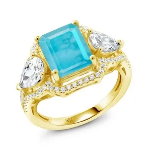 The Verdant Horizon Gold- Plated Turquoise Talisman