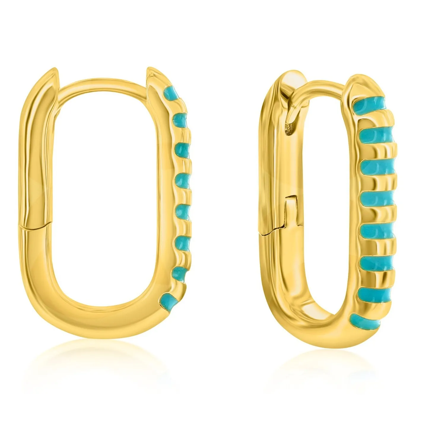 Authentic Celestial Turquoise Gates Of Sacred Protection Hoop Earrings