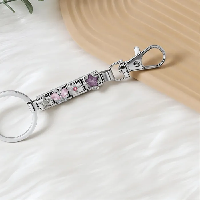 Authentic Bow Butterfly Star Module Bracelet Keychain Bag Key Pendant Personalized Keyring Italian Diy Making Jewelry