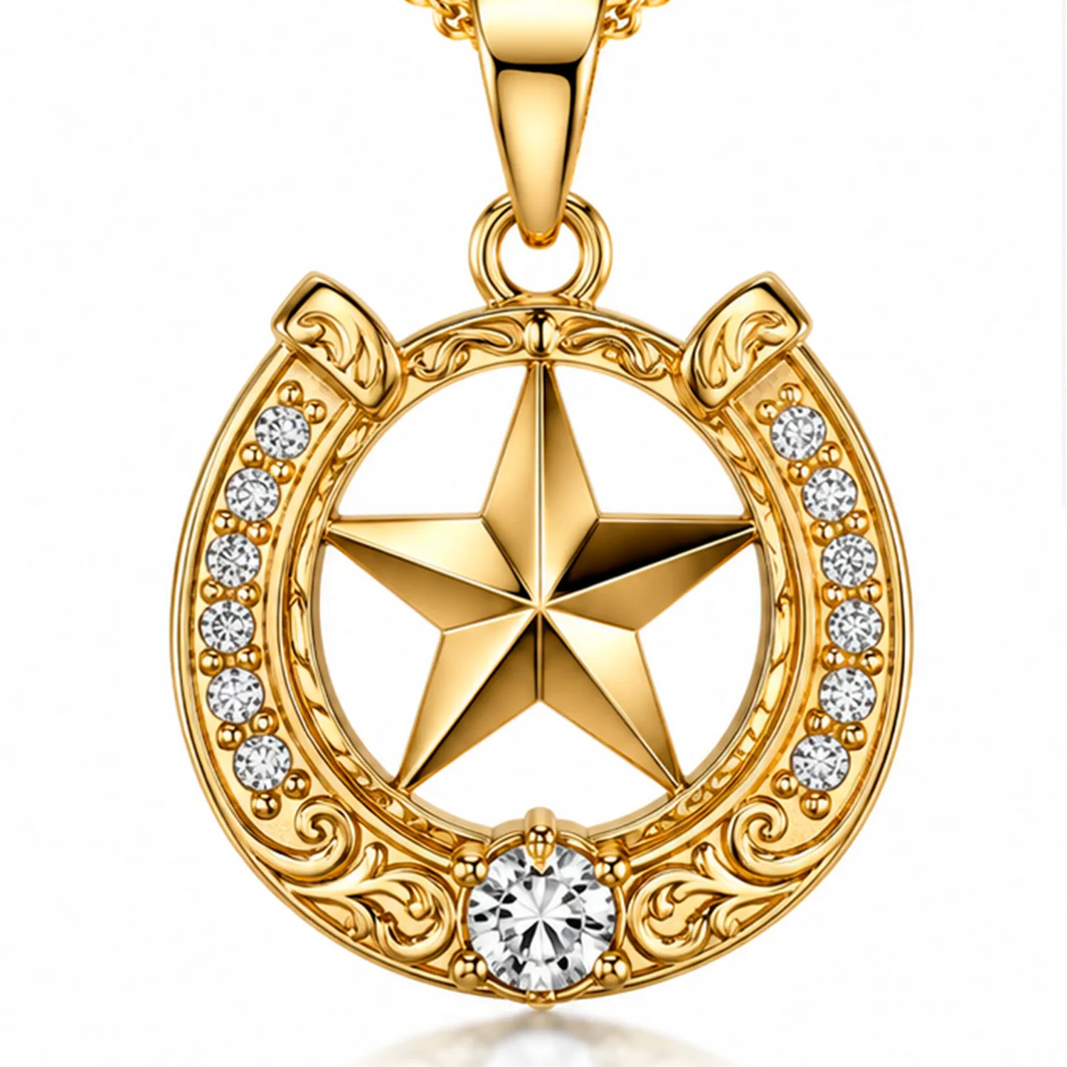 Authentic The Celestial Equinox Horseshoe And Star Gold- Plated Talisman
