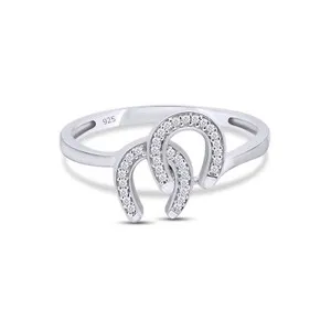 Authentic Twin Horseshoe Diamond Ring Of Endless Fortune