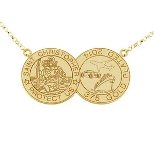 Authentic The Golden Navigator St. Christopher Double Disc Talisman