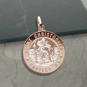 Authentic The Golden Pathfinder Saint Christopher 3D Amulet In Rose Gold