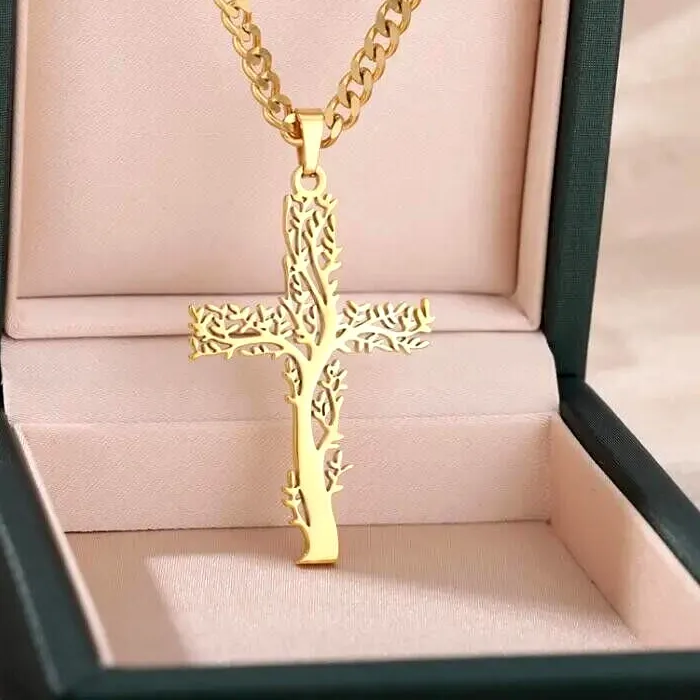 Authentic The Sacred Embrace Tree Of Life Cross Pendant