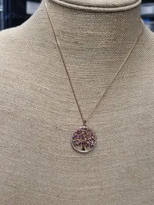 Authentic Roots Of Eternity Amethyst Tree Of Life Gold- Plated Talisman