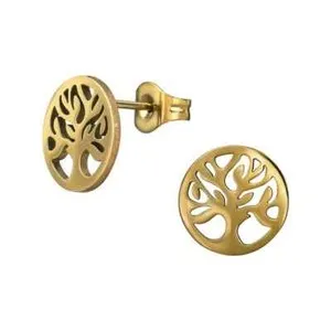 Authentic Earrings Of The Eternal Roots- Gold- Plated Tree Of Life Talismans