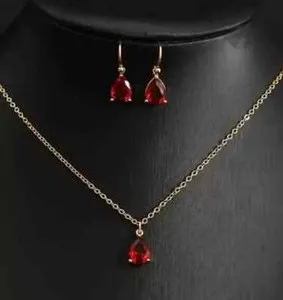 Authentic The Crimson Flame Pear-Cut Garnet Adornment Set