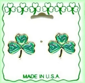 Authentic Emerald Isle Whispers Gold- Plated Shamrock Earrings For Vitality And Luck