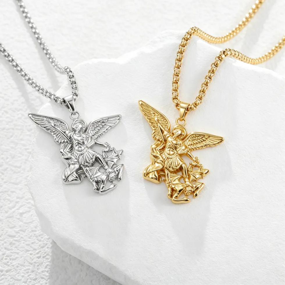 Authentic Talisman Of The Celestial Defender Gold- Plated Saint Michael Pendant