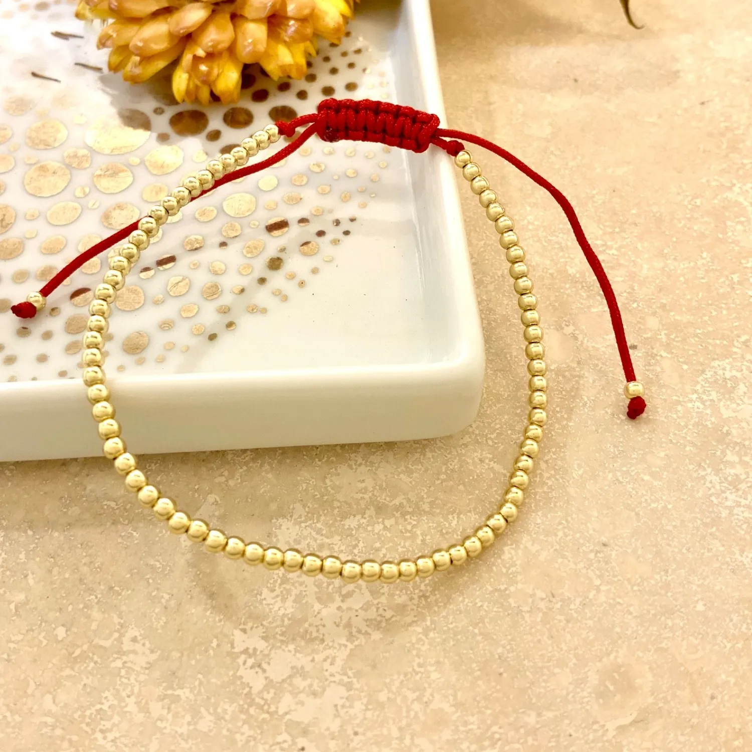 Authentic The Crimson Thread Of Destiny 14K Gold- Plated Protection Bracelet