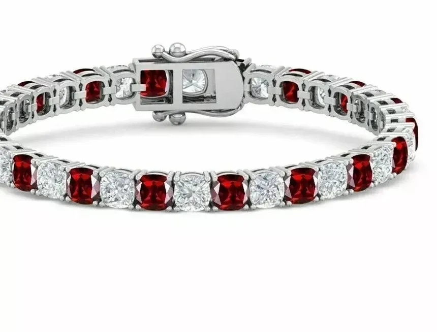 Authentic The Crimson Pulse: Radiance of the Eternal Heart Tennis Bracelet