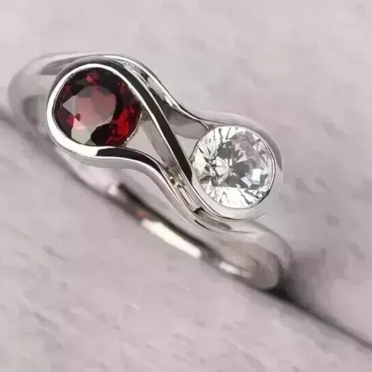 Authentic Sacred Bond of Eros: Red Garnet Wedding Ring