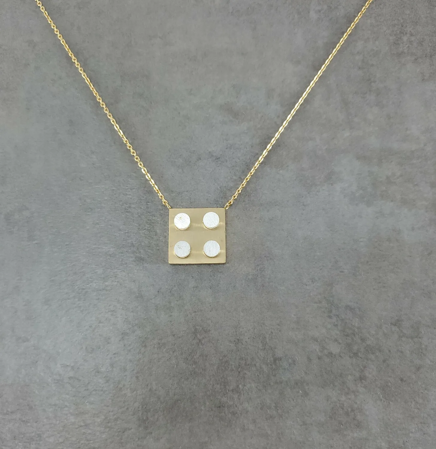 Authentic Dice Gold Plated Necklace Gambling Craps Vegas Board Games Yahtzee Poker Chance