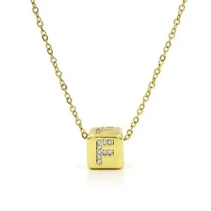Authentic The Alchemist's Gamble Initial Slider Pendant In Radiant Gold