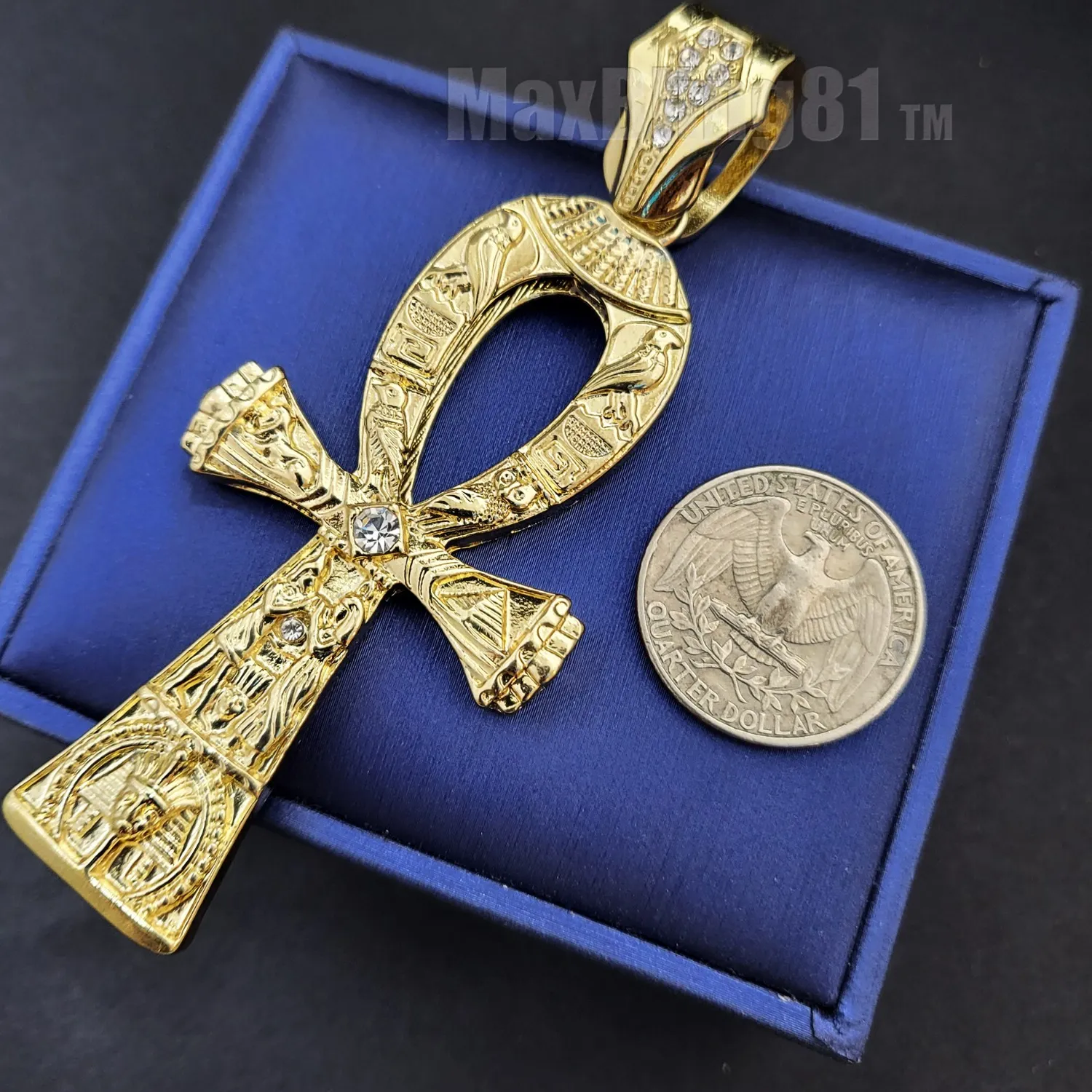 Authentic The Golden Key Of Eternity Iced King Tut Ankh Talisman