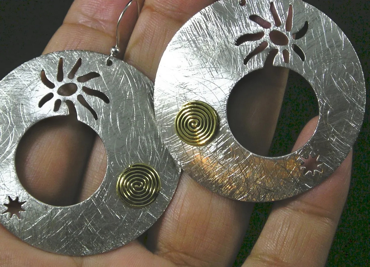 Authentic Celestial Brushed Sun Star Swirl Earrings A Gilded Talisman Of Radiance
