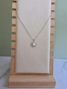 Authentic Radiant Solar Bloom Opal Talisman In 18K Gold Plate