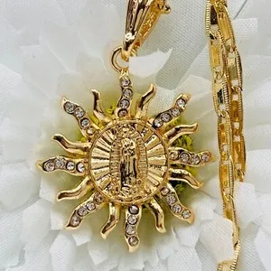 Authentic Radiance Of Guadalupe 18K Gold- Plated Solar Aura Crystal Talisman Collar