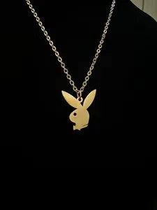 Authentic Playboy Bunny Necklace - Gold Plated - 22" Chain - - Dainty Necklace