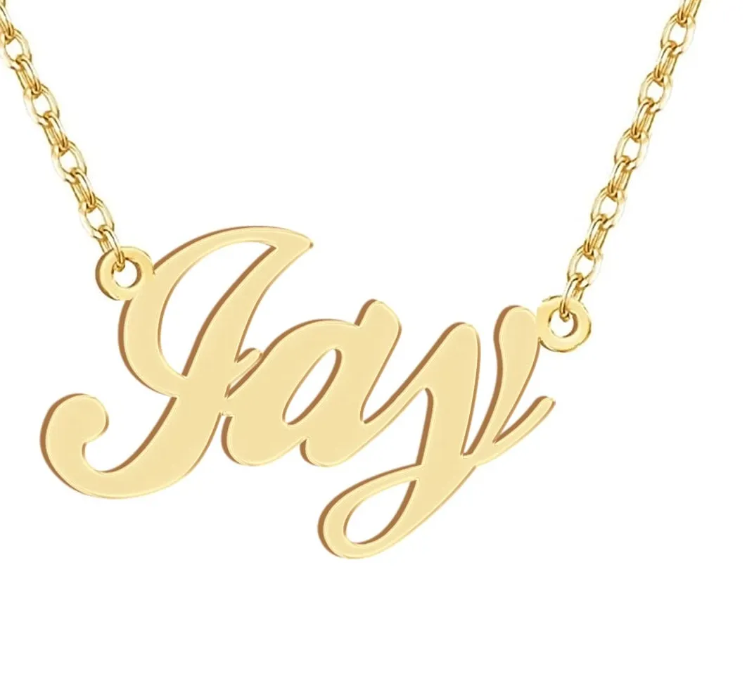 Authentic The Alpha Call 18K Gold Plated Jay Nameplate Talisman