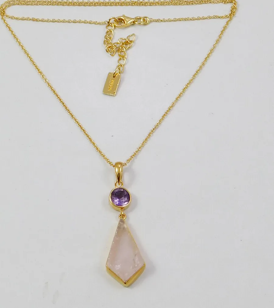 Authentic The Ethereal Rose Quartz Heart-Anchor Pendant