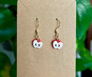 Authentic Harvest Of The Heart Gold- Plated Fruit Talisman Earrings