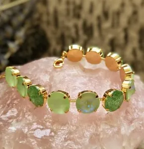 Authentic The Verdant Harmony Tennis Bracelet In Gold- Plated Radiance