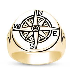 Authentic The Celestial Navigator Half Moon Compass Ring