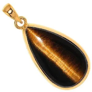 Authentic Azure Guardian Blue Tiger Eye Gold Plated Talisman